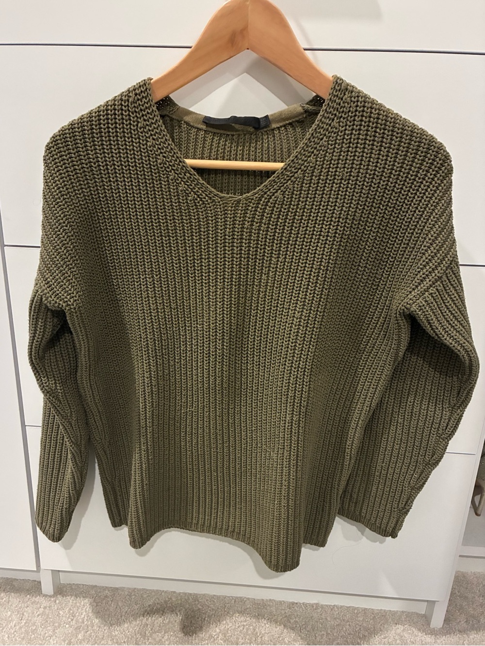 Jenni Kayne Olive Green Rib Knit Sweater